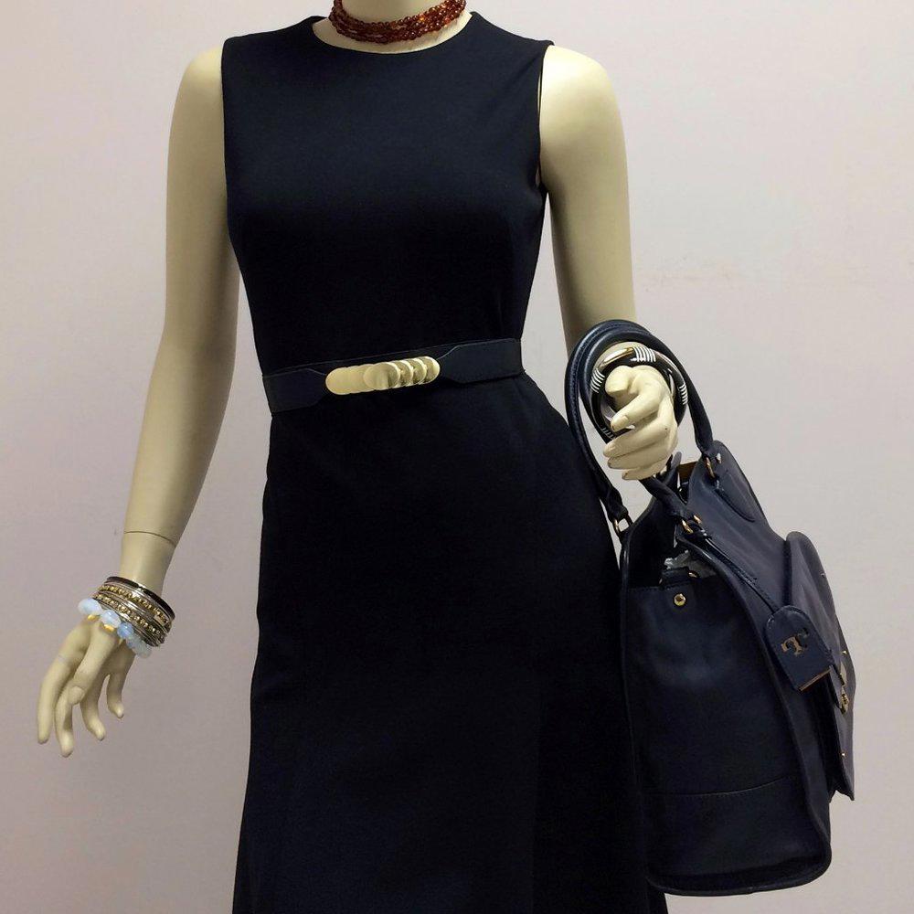Tory Burch Priscilla Navy Blue Leather Bag