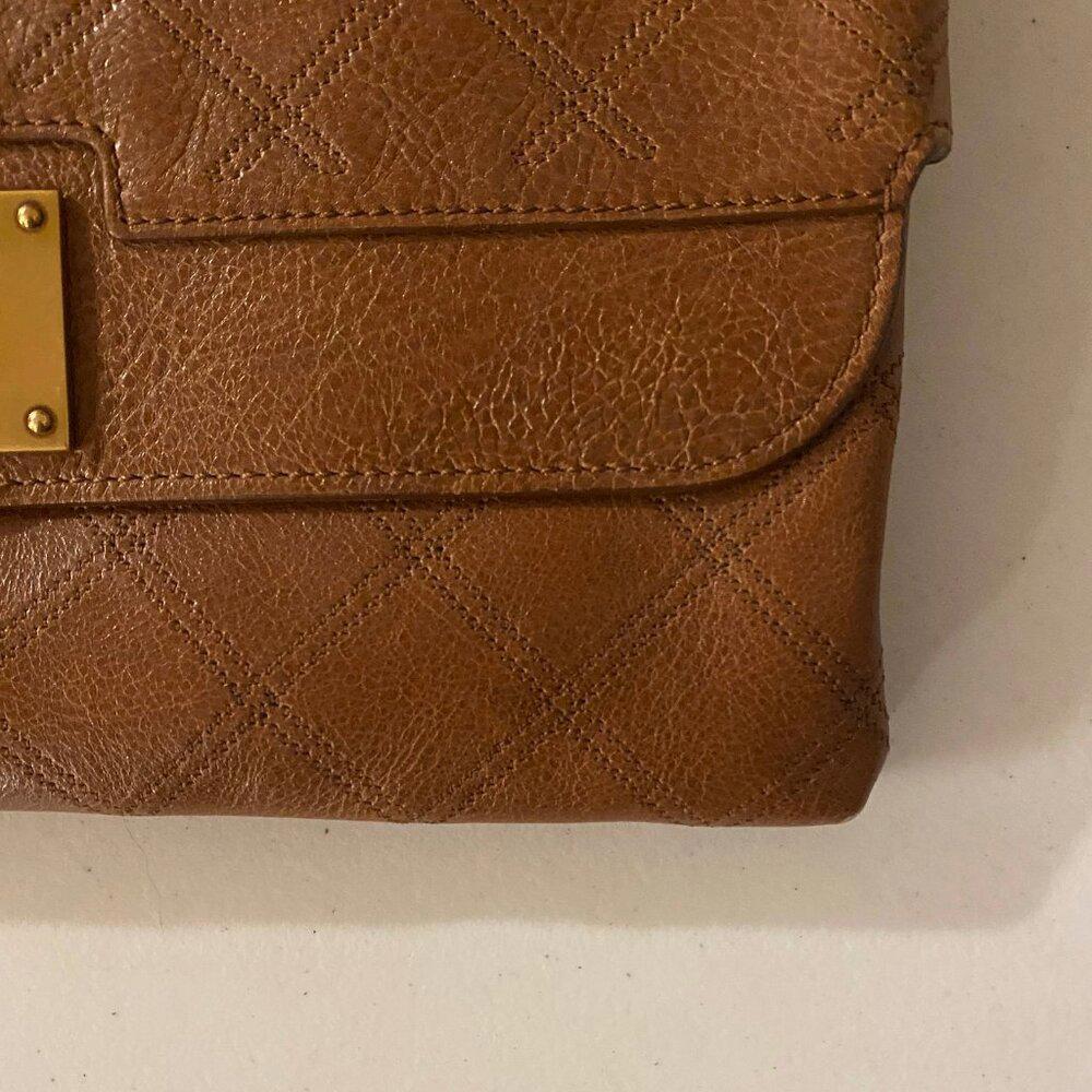 Marc Jacobs Quilted Brown Envelope Clutch Bag