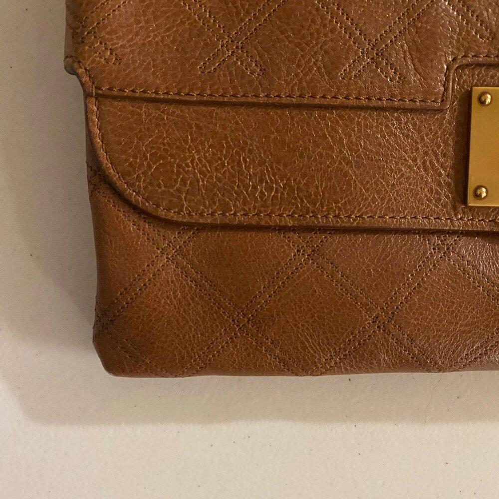 Marc Jacobs Quilted Brown Envelope Clutch Bag