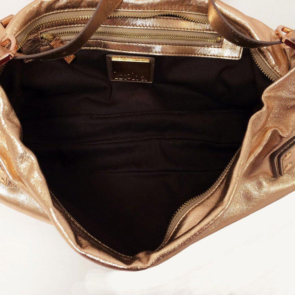 KOOBA Harlan Gold Leather Shoulder Bag