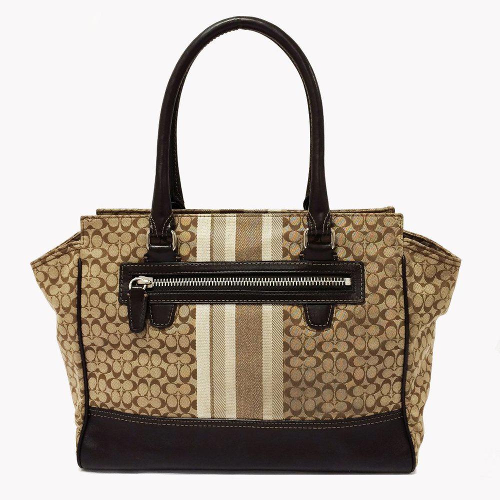COACH 19916 Legacy Signature Stripe Khaki Candace
