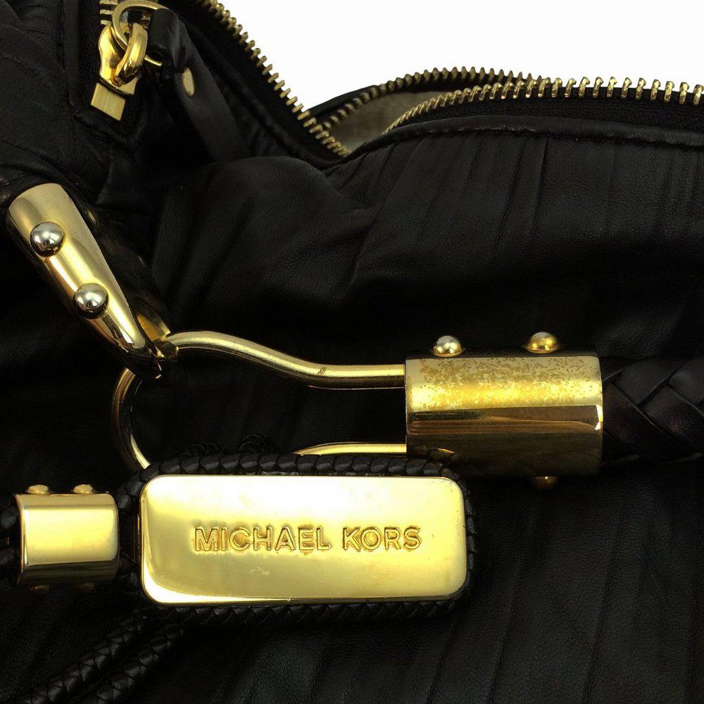 Michael Kors Skorpios Crescent Pleated Shoulder Bag