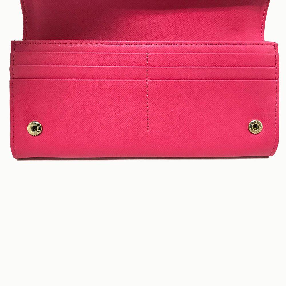 Tory Burch Robinson Pink Saffiano Leather Wallet