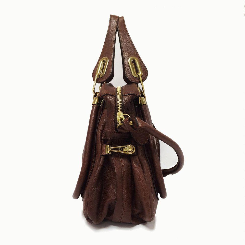 Chloe` Paraty Brown Leather Shopper Bag