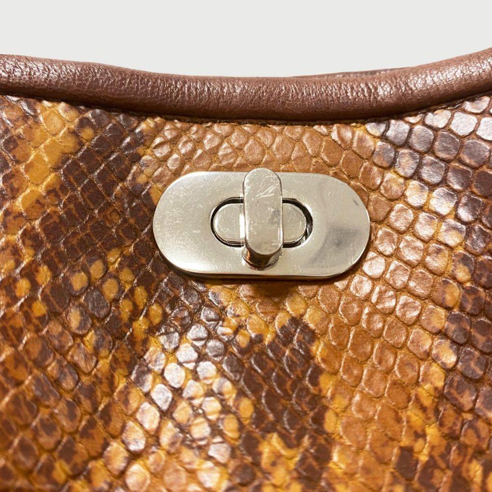 Elie Tahari Python Embossed Leather Shoulder Bag