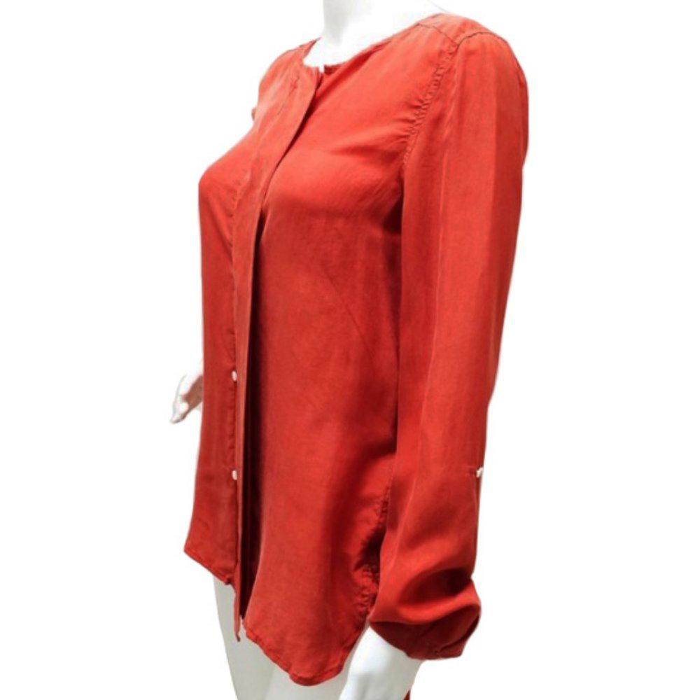 DKNY Bishop Sleeves Asymmetrical Shirt