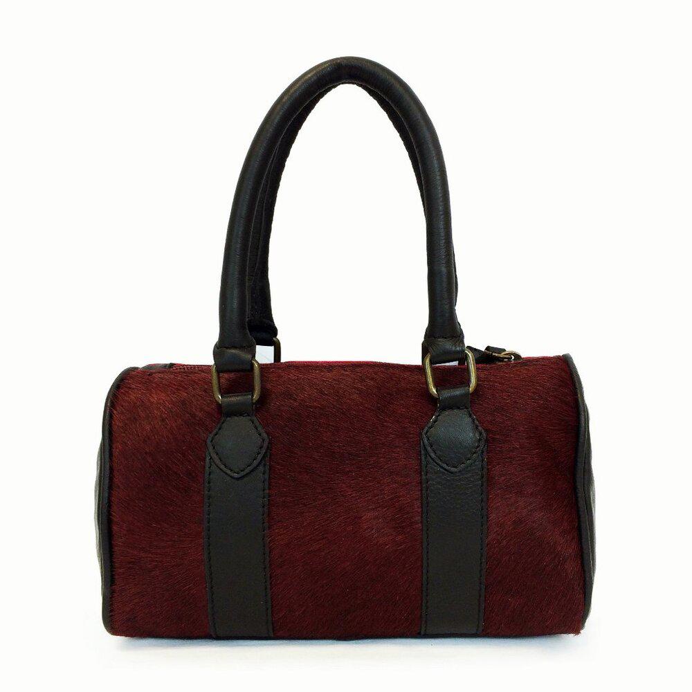 Maurizio Taiuti Red Calf Hair Satchel Bag