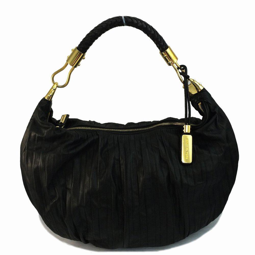 Michael Kors Skorpios Crescent Pleated Shoulder Bag