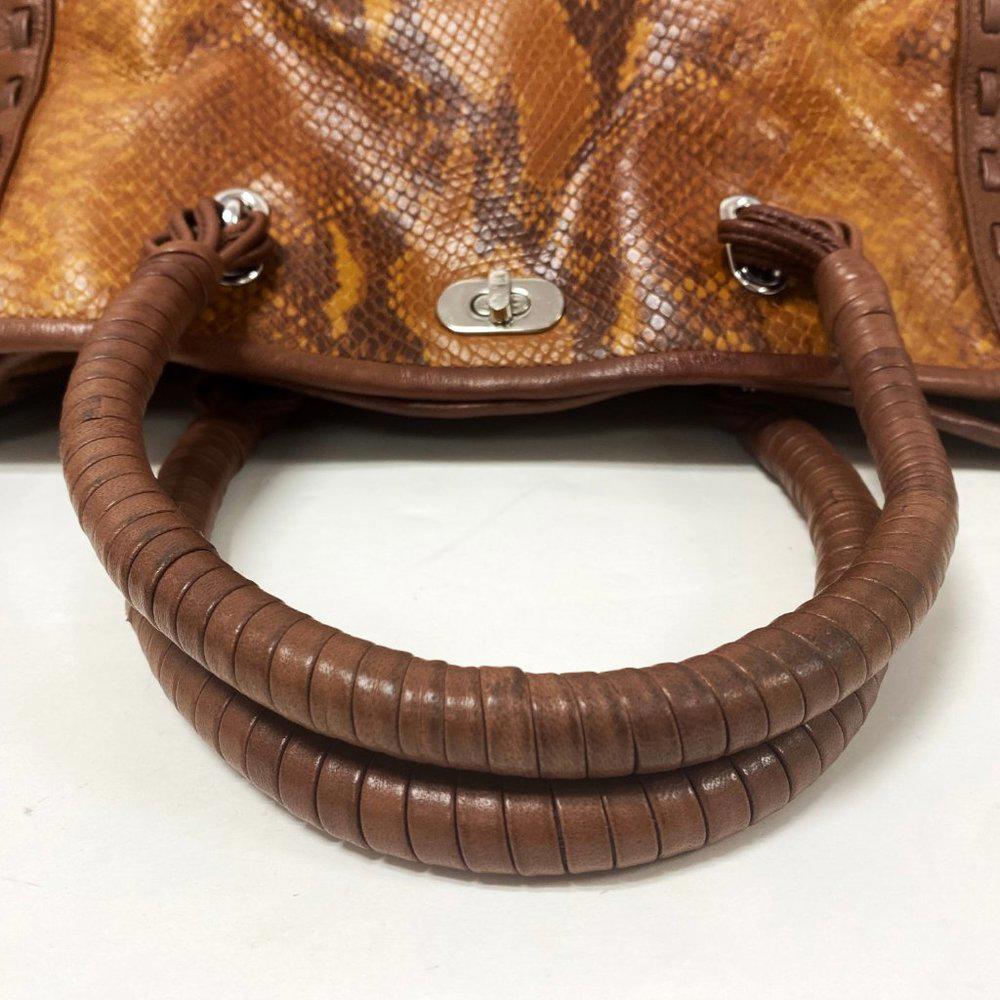Elie Tahari Python Embossed Leather Shoulder Bag