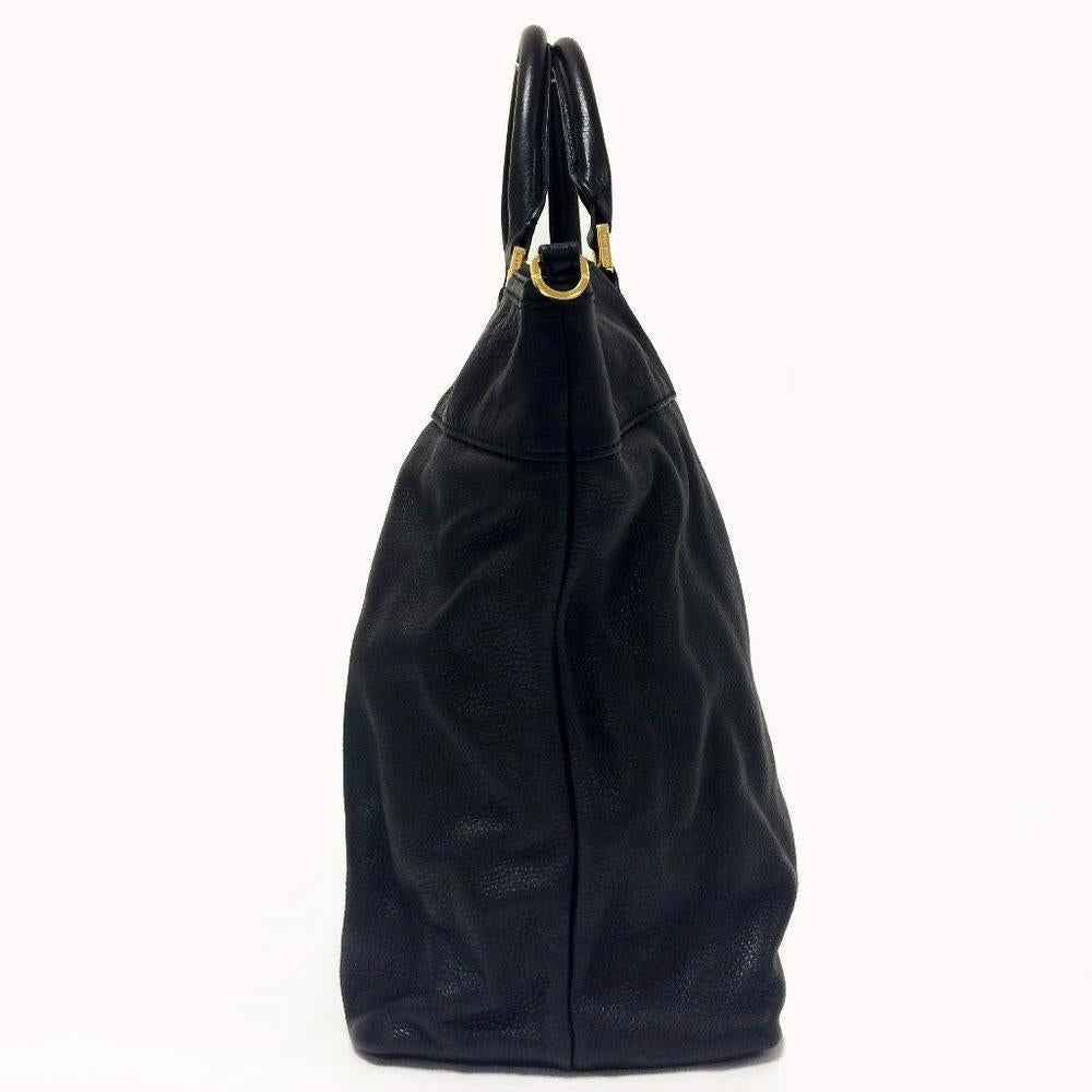 Tory Burch Stacked Double -T Black Leather Bag