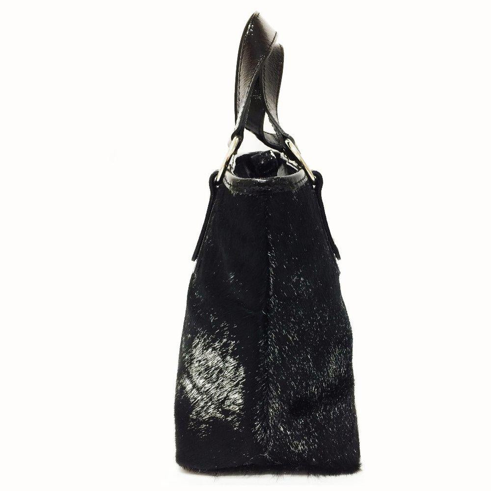 Maurizio Taiuti Silver Calf Hair Satchel Bag