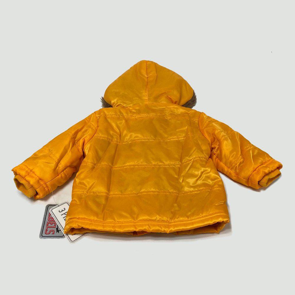 Little Rebels Gold Hooded Kids Puffer Coat Unisex 24M