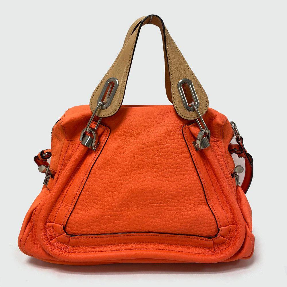 Chloe Paraty Orange Fizz Leather Satchel Bag