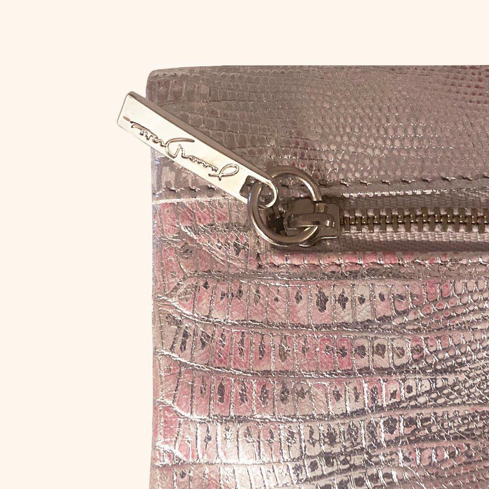 Junior Drake Wendy Embossed Silver Clutch Bag