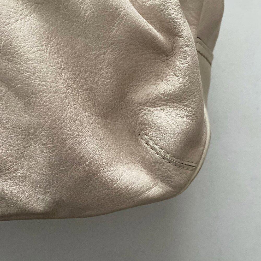 COACH 12248 Ergo Pleated Leather Ecru Ivory Shoulder Bag