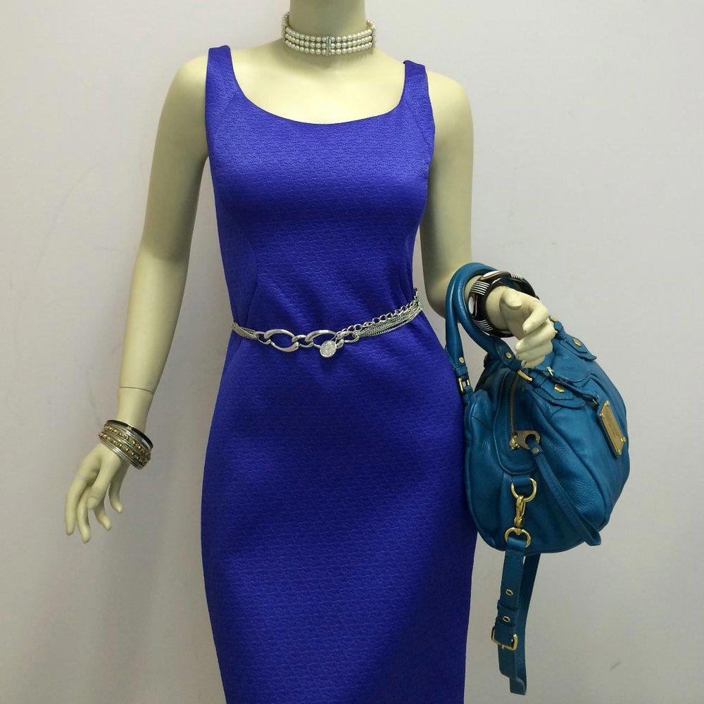 Marc by Marc Jacobs Classic Q Groovee Satchel Blue Leather Handbag