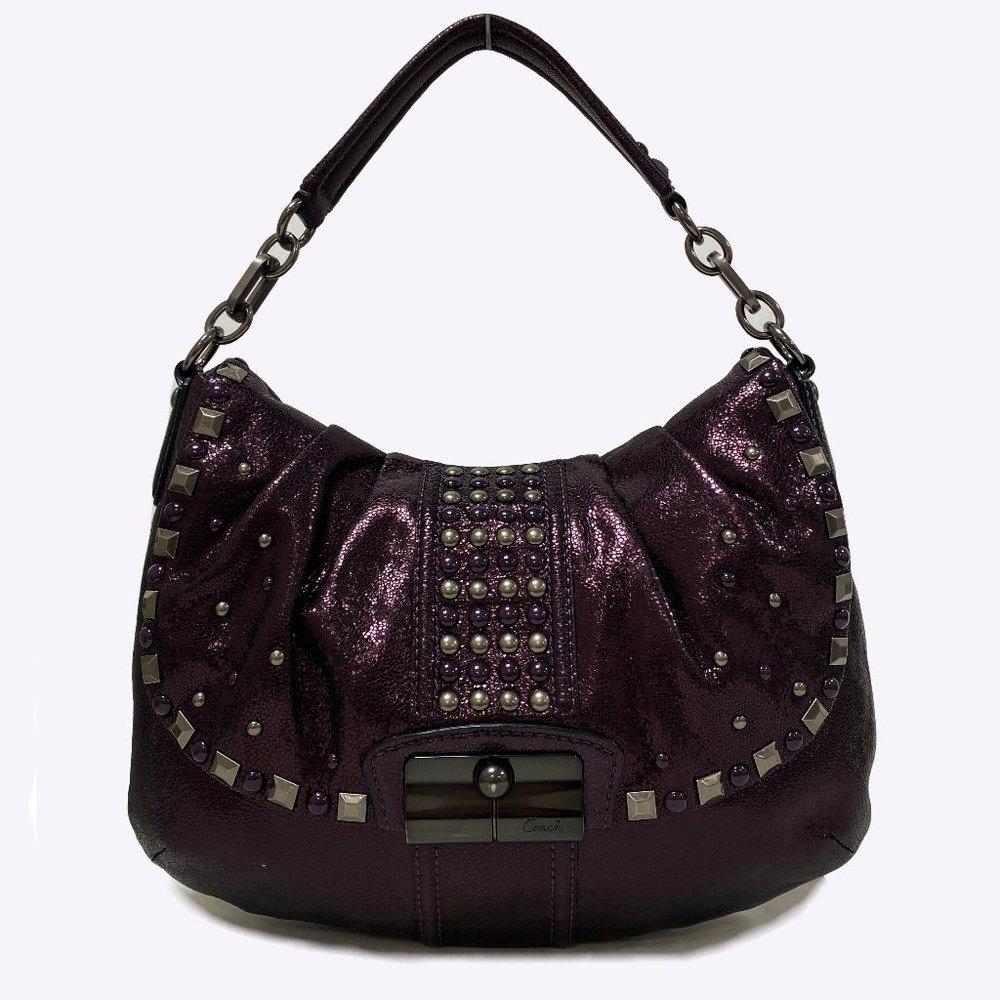 COACH 15358 Kristin Studded Metallic Hobo