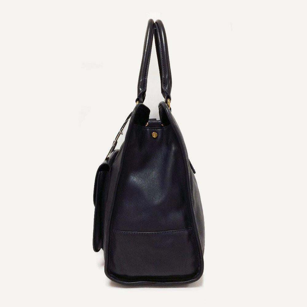 Tory Burch Priscilla Navy Blue Leather Bag