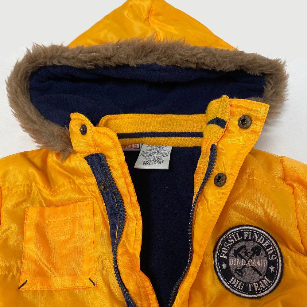 Little Rebels Gold Hooded Kids Puffer Coat Unisex 24M