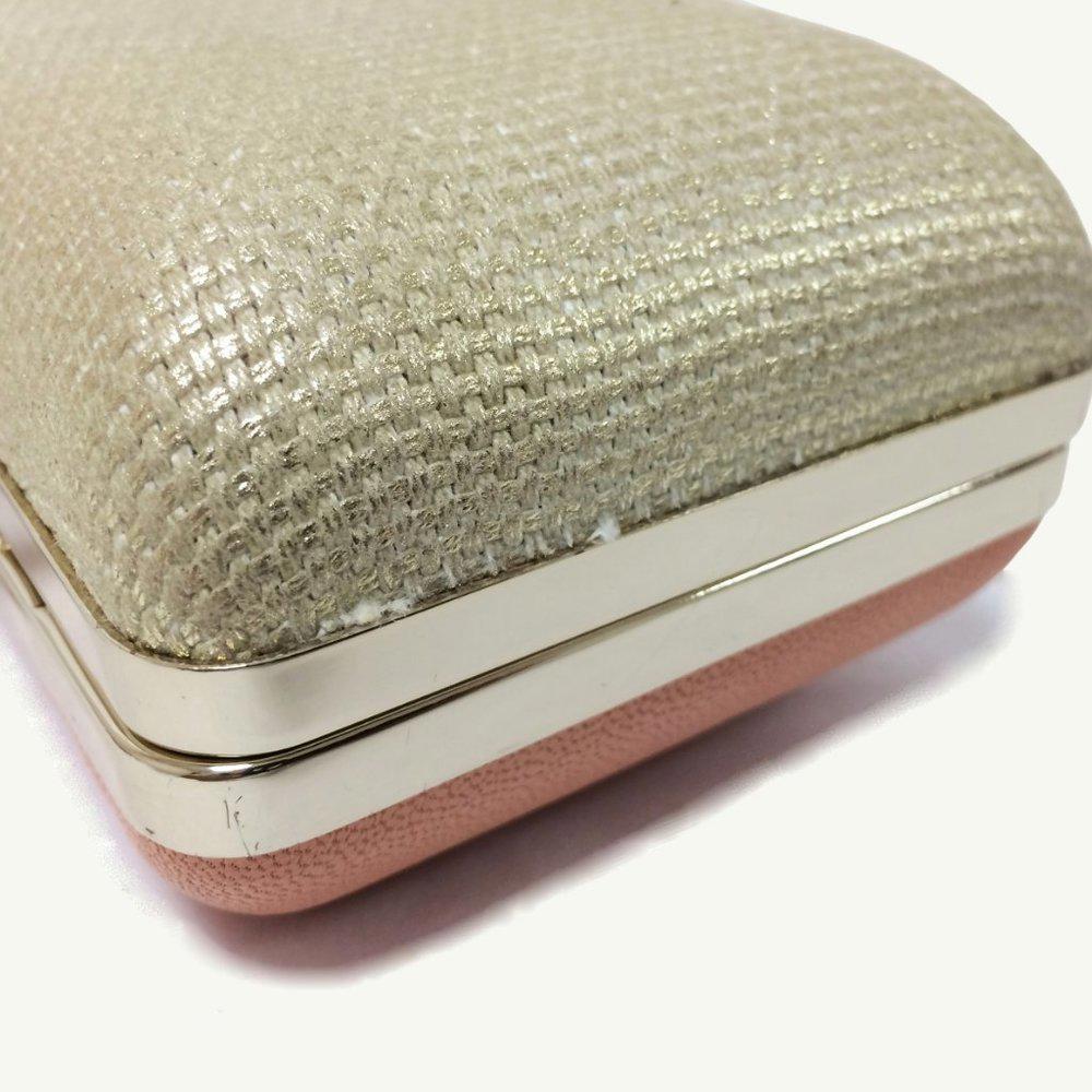 DVF Sutra Gold Metallic Miniaudiere Canvas Clutch