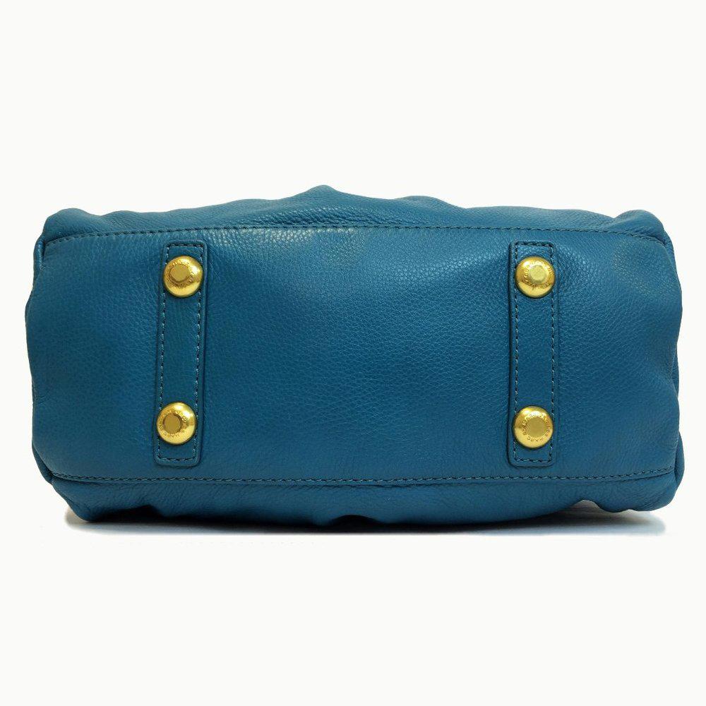 Marc by Marc Jacobs Classic Q Groovee Satchel Blue Leather Handbag