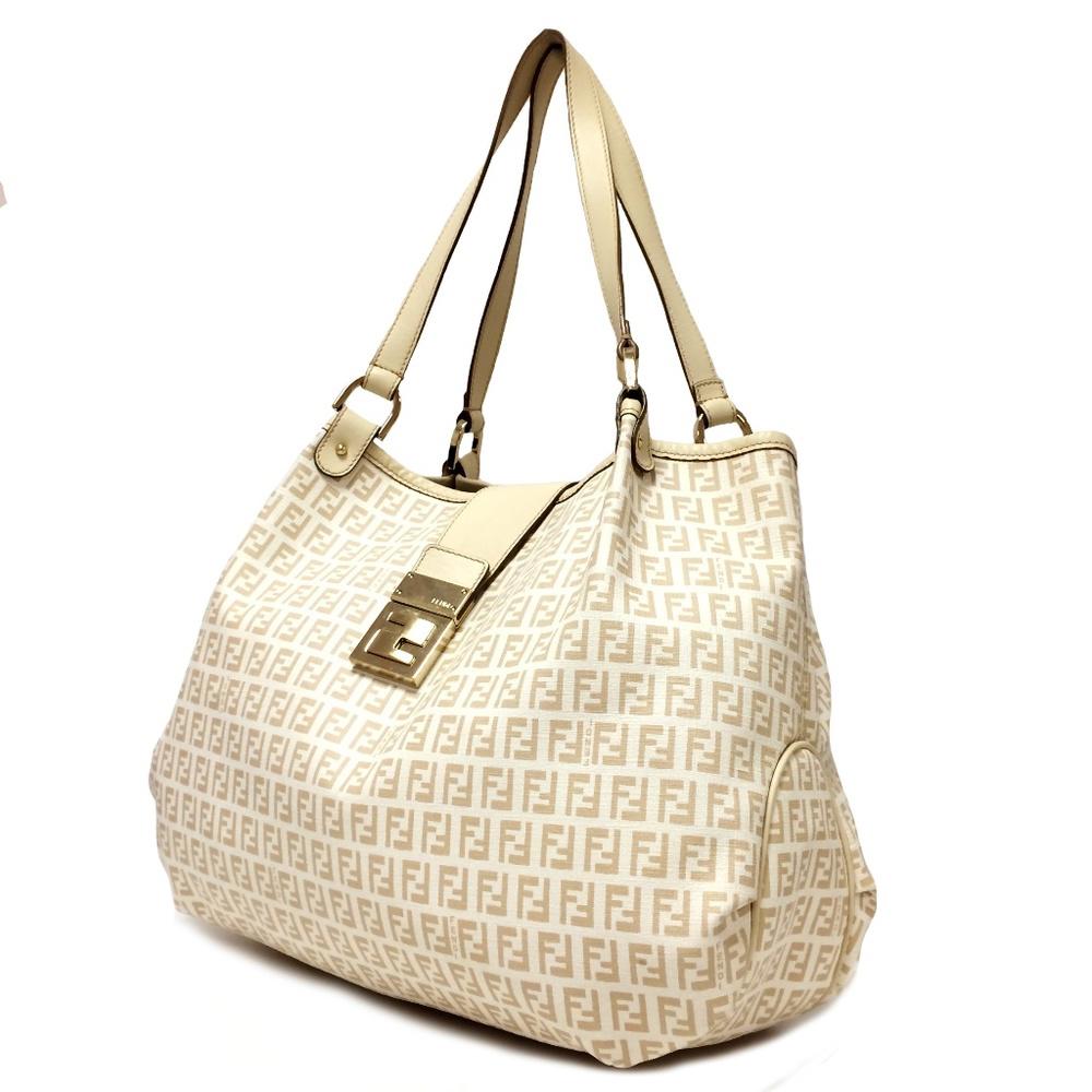 FENDI Zucchino Spalmati Coated Canvas Tote