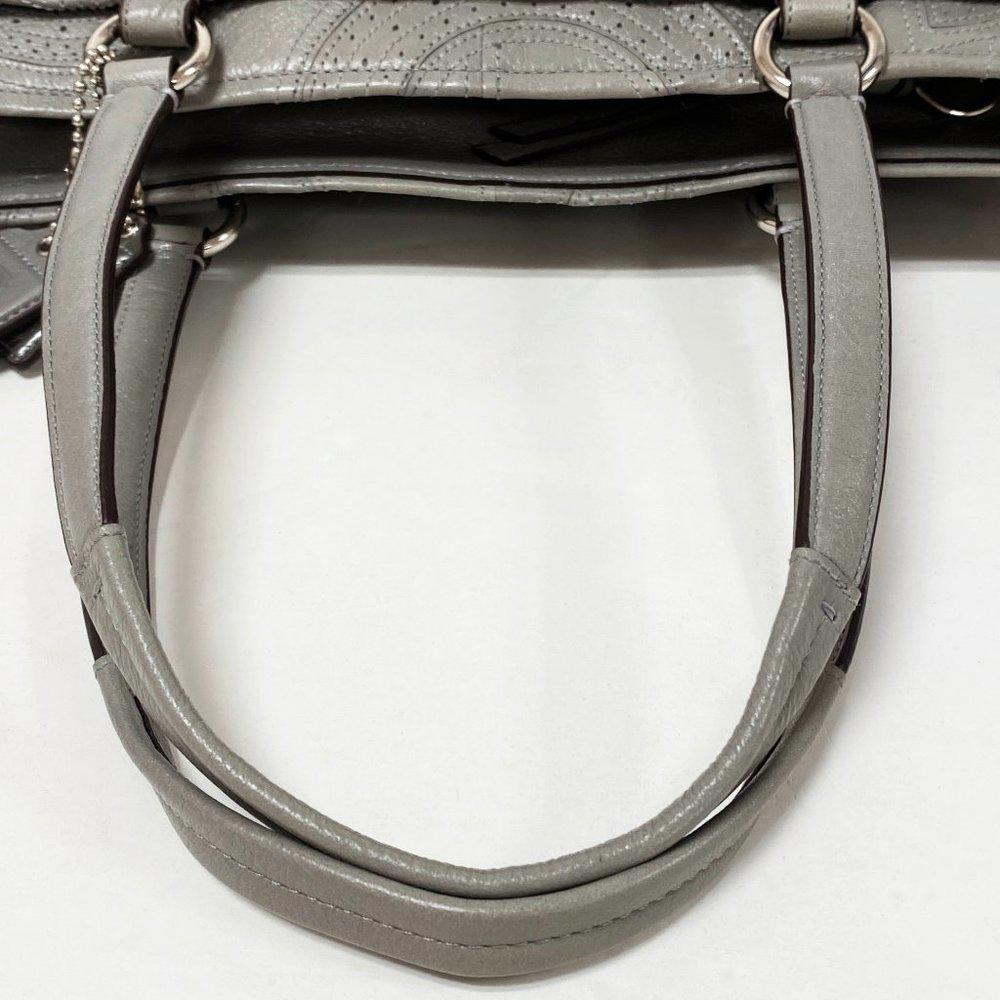 Coach 17821 Chelsea Inlaid Grey Leather Shopper Tote