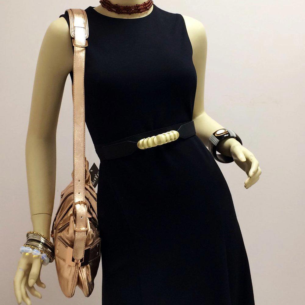 KOOBA Harlan Gold Leather Shoulder Bag