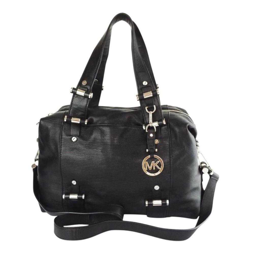 MICHAEL KORS Gibson Black Leather Satchel Bag