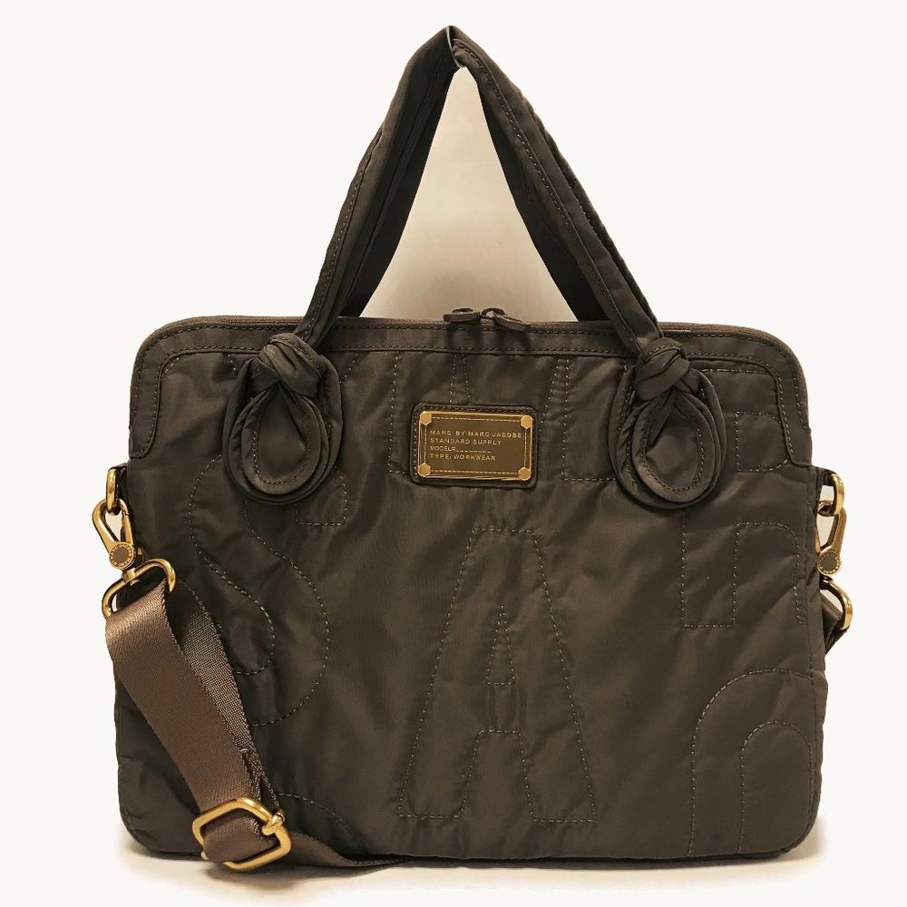 Marc by Marc Jacobs Taupe Nylon Laptop Case