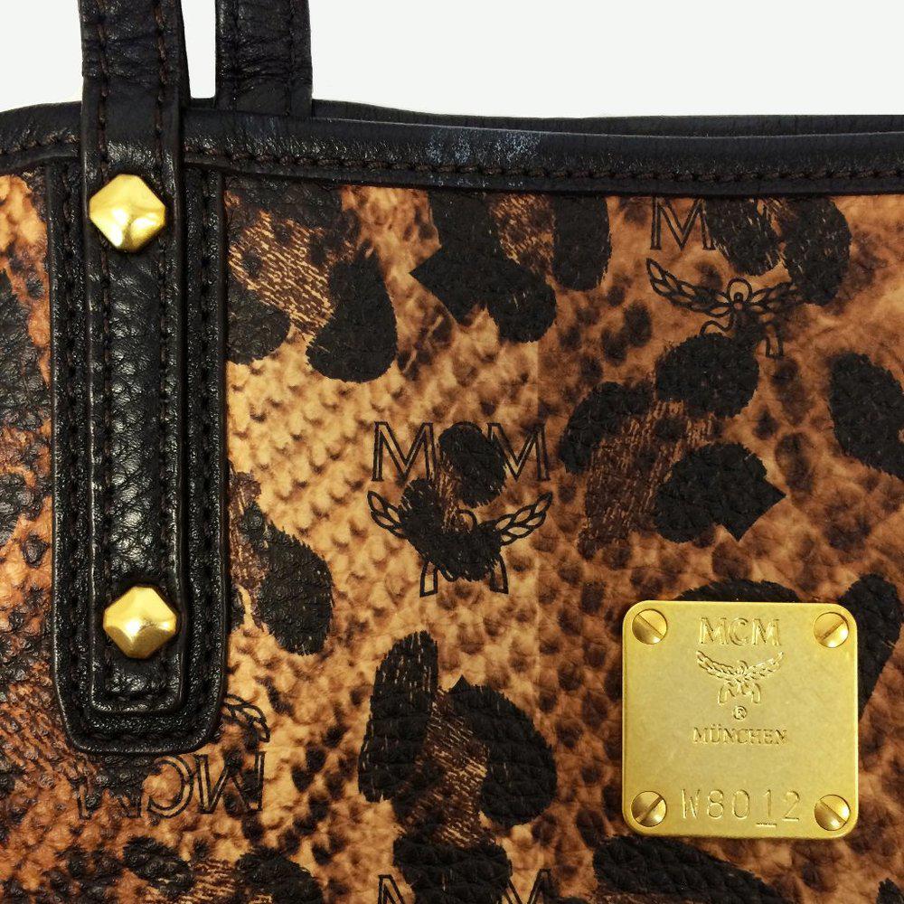 MCM Project Shopper Visetos Leopard Print Tote