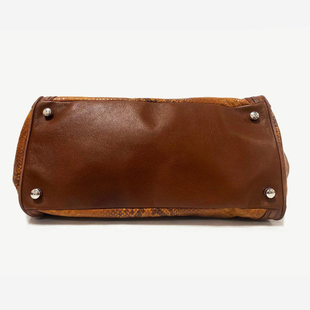Elie Tahari Python Embossed Leather Shoulder Bag