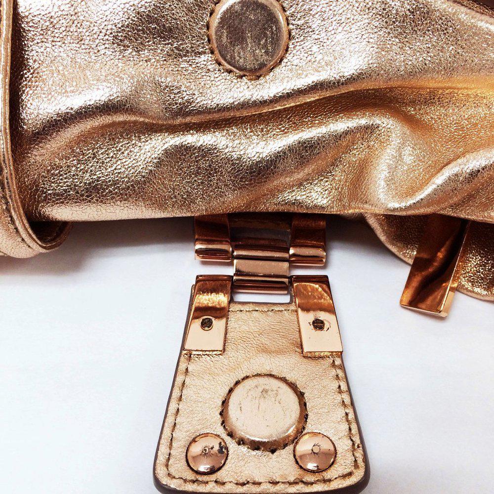 KOOBA Harlan Gold Leather Shoulder Bag