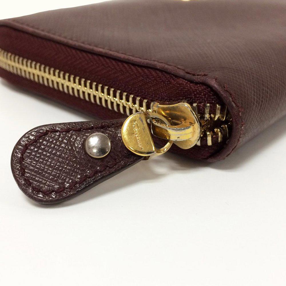 Salvatorte Ferragamo Double Gancio Oxblood Wallet