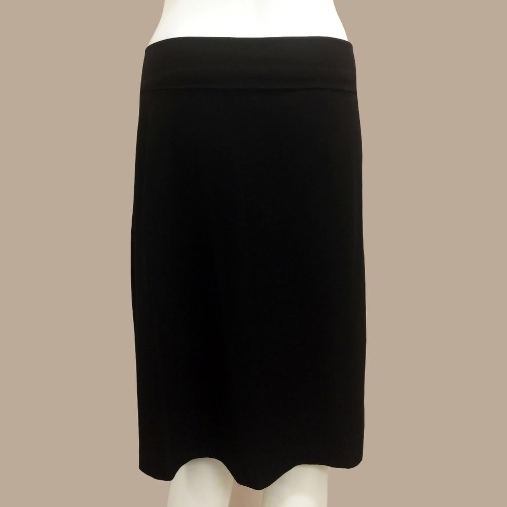 Eileen Fisher Black Fold Over Crepe Skirt