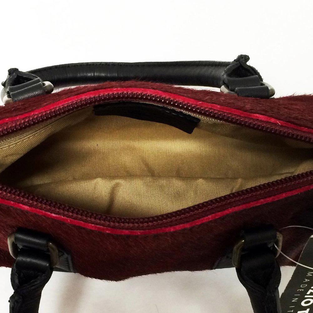 Maurizio Taiuti Red Calf Hair Satchel Bag