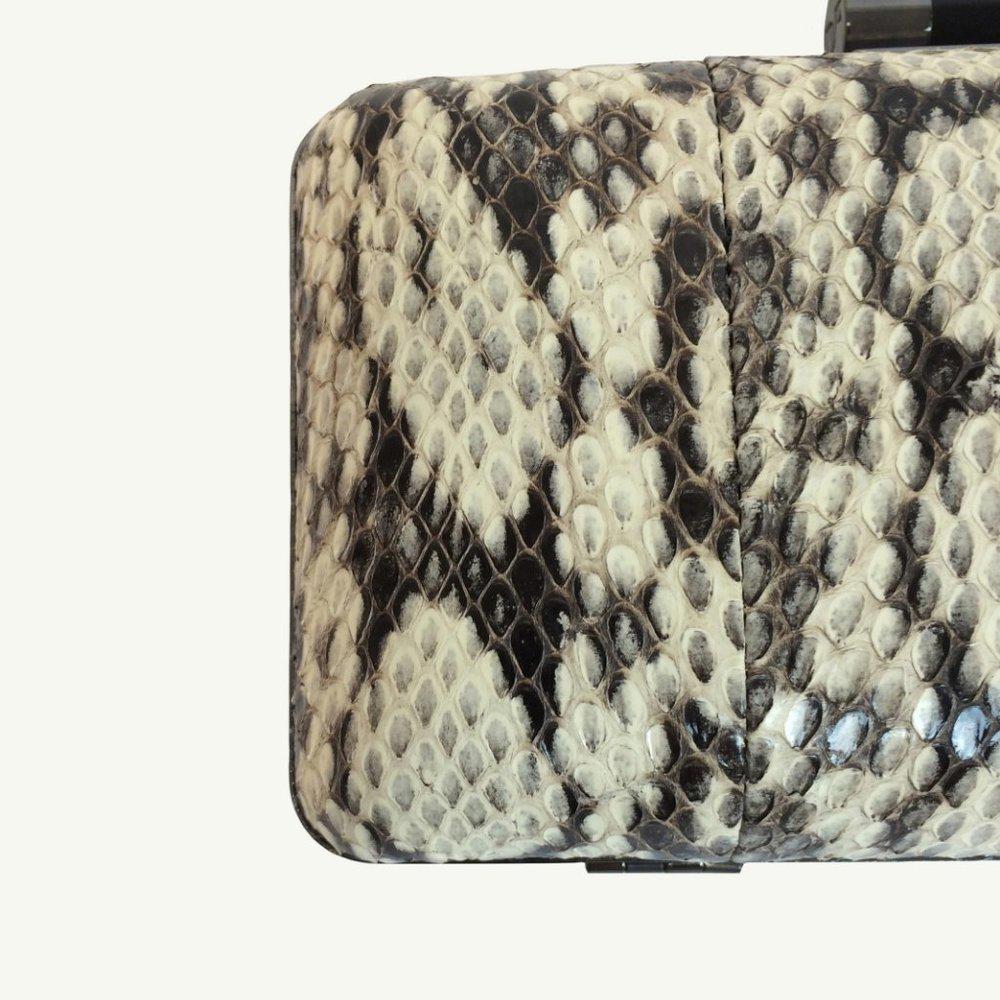 DVF Tonda Miniaudiere Snakeskin Embossed Clutch
