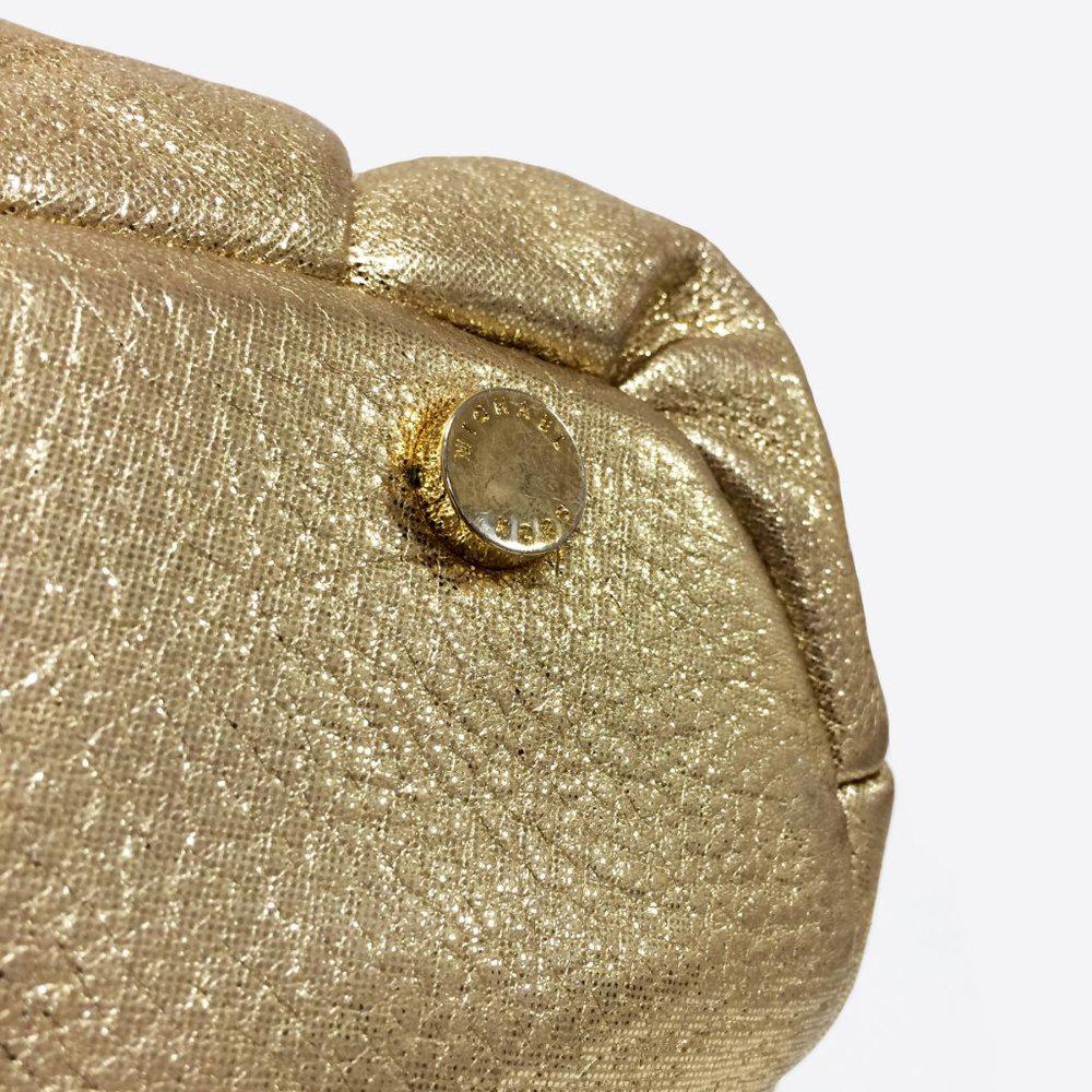 Michael Michael Kors Gold Leather Shoulder Bag