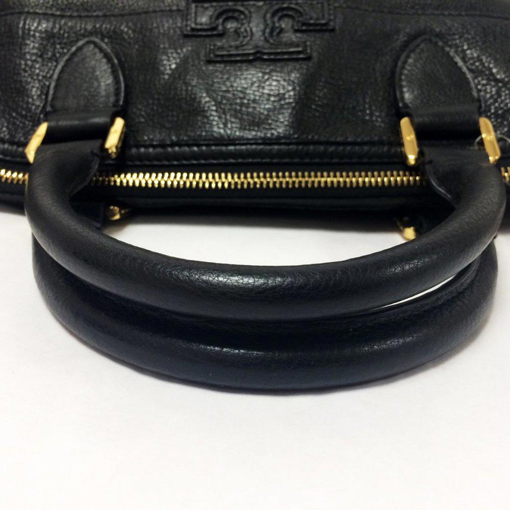 Tory Burch Stacked Double -T Black Leather Bag