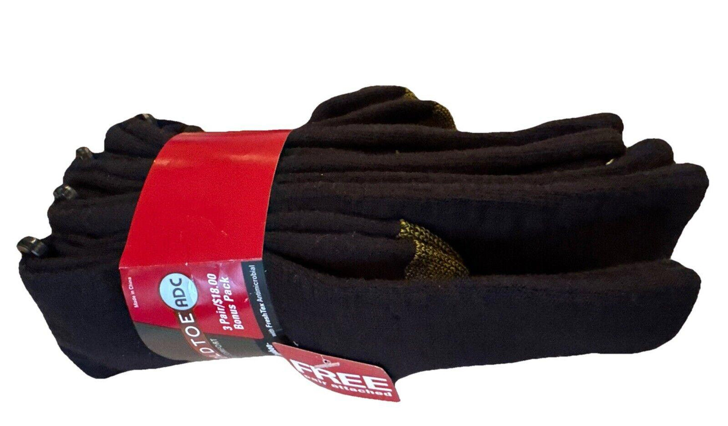Gold Toe ADC 4 Pair Black Men Socks Size 10-13