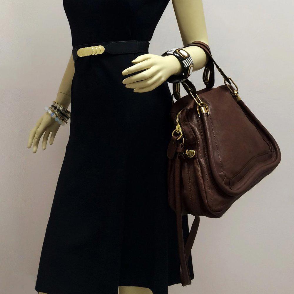 Chloe` Paraty Brown Leather Shopper Bag