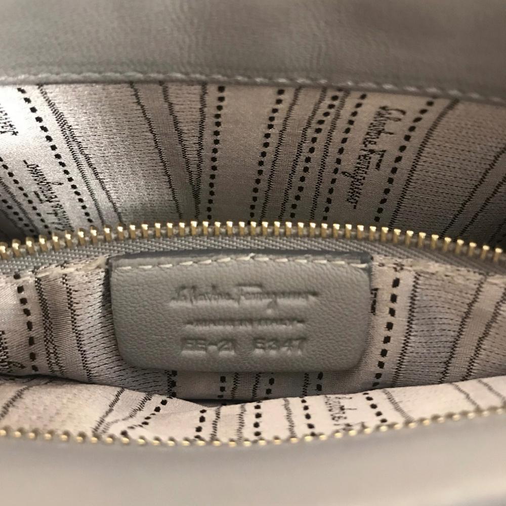 Salvatore Ferragamo Pearl Grey Leather Bag
