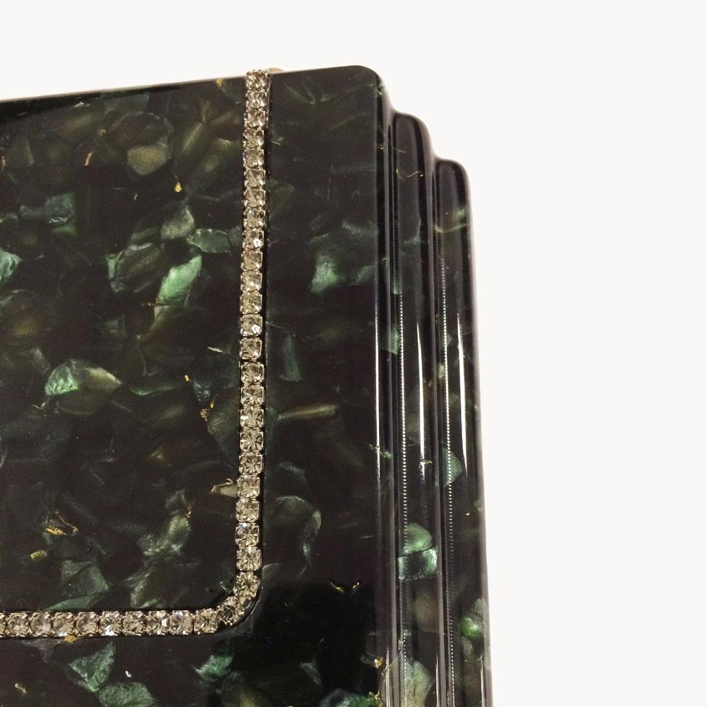 Judith Leiber Alia Emerald Resin Clutch