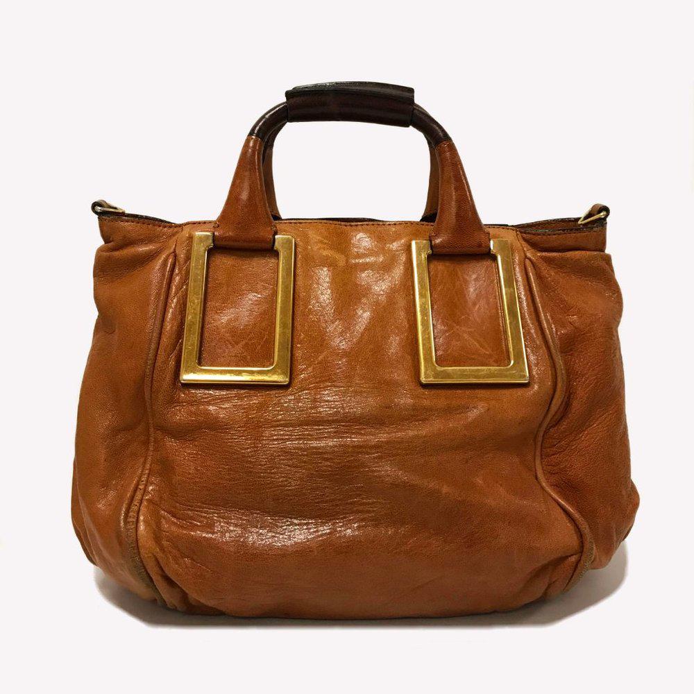 Chloe Ethel Nut Meg Leather Satchel Bag