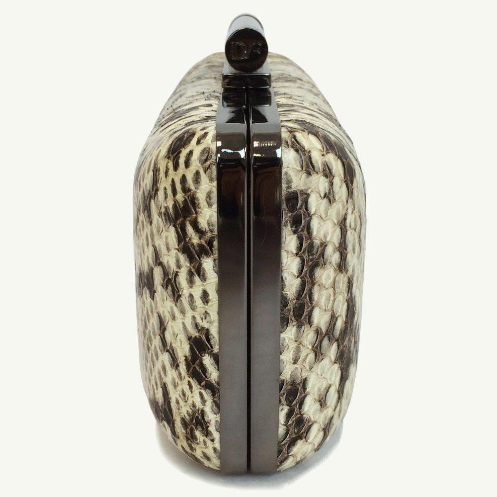 DVF Tonda Miniaudiere Snakeskin Embossed Clutch