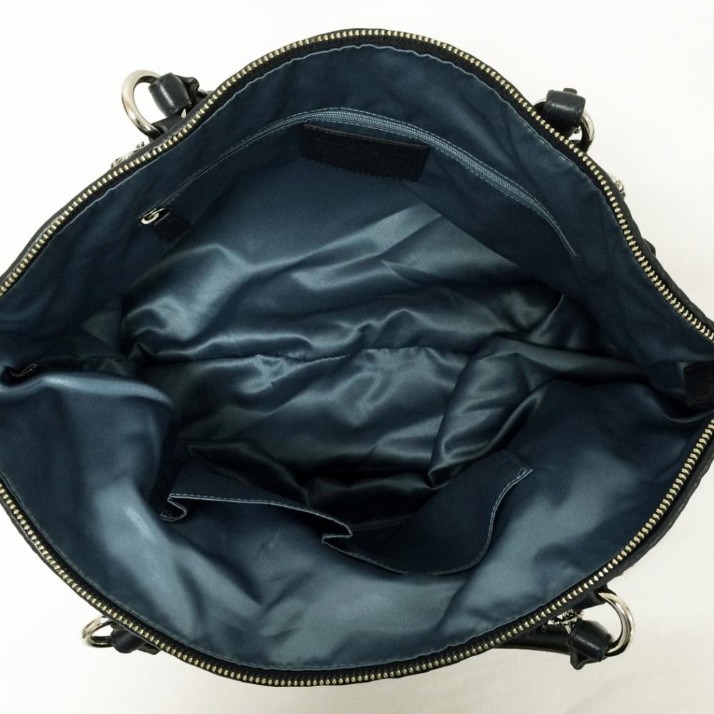 Coach 15947 Madison Lindsey Gathered Black Leather Satchel Bag