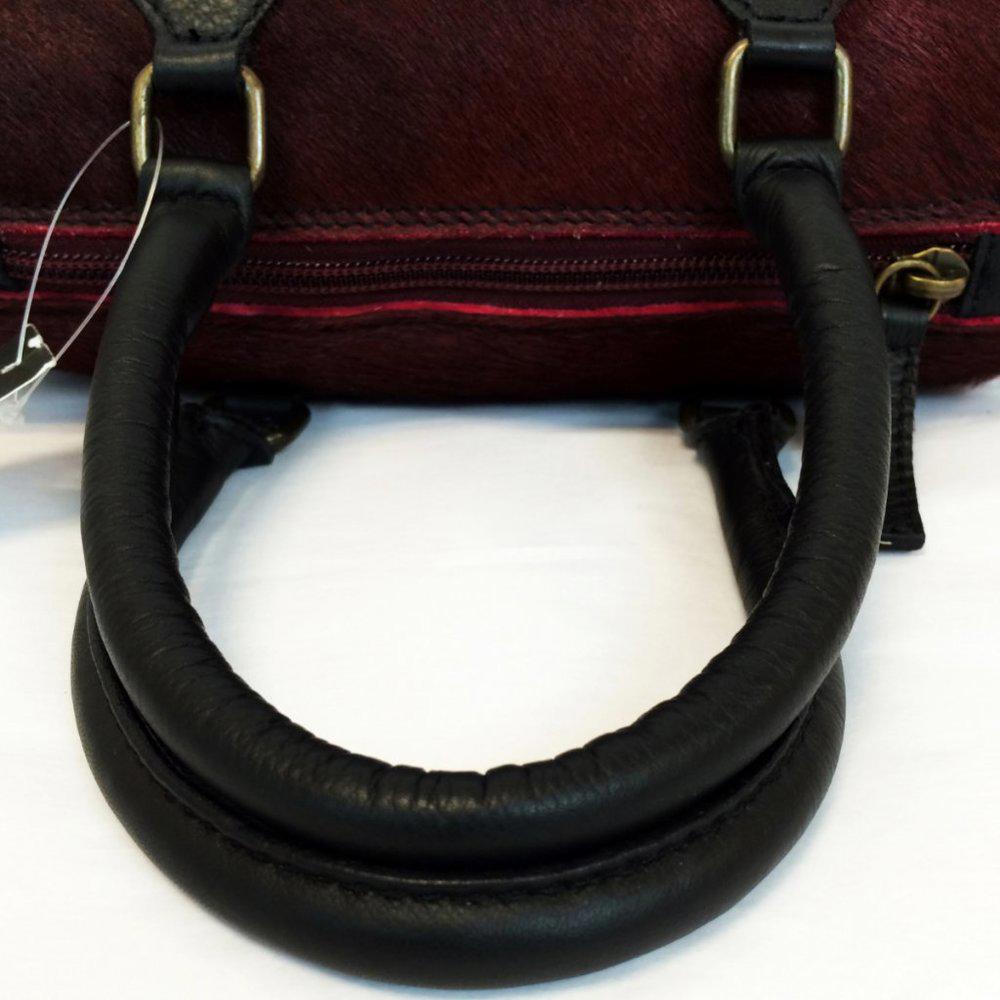 Maurizio Taiuti Red Calf Hair Satchel Bag