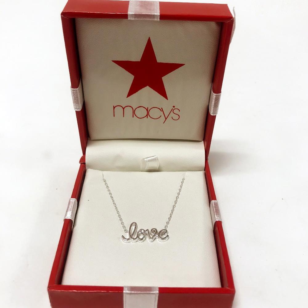 Macy's Love Sterling Silver Necklace