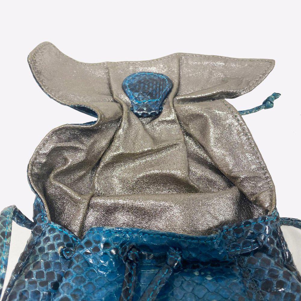 Carlos Falchi Blue Fatto Amano Butterfly Crossbody