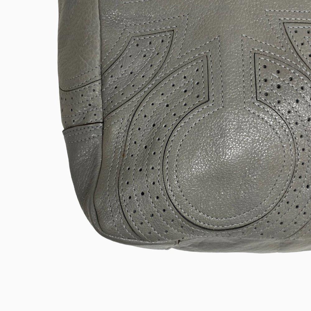 Coach 17821 Chelsea Inlaid Grey Leather Shopper Tote